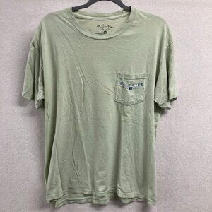 Salt Life Mens Light Green T-Shirt With Pocket & Logo Print Size L